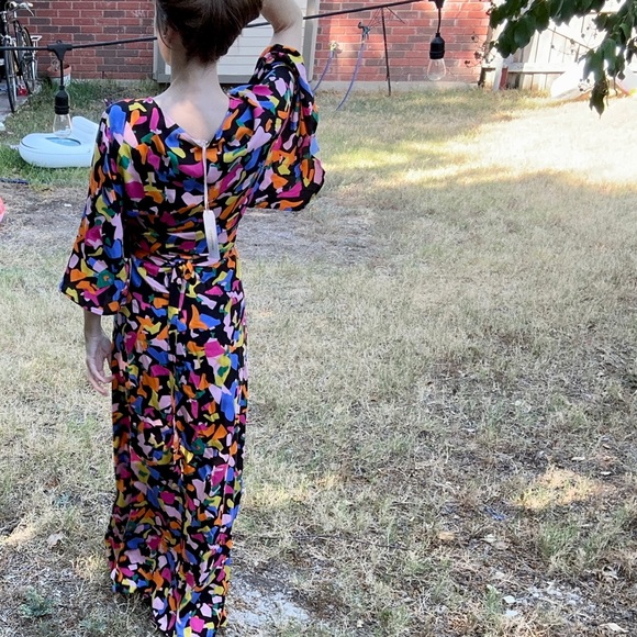 NWT Traffic People Colorful Abstract Wrap Dress - Picture 7 of 9